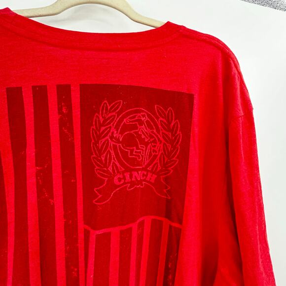 CINCH USA American Flag Red Graphic Llgo Tee Western Rodeo Men’s XXL - Picture 3 of 7